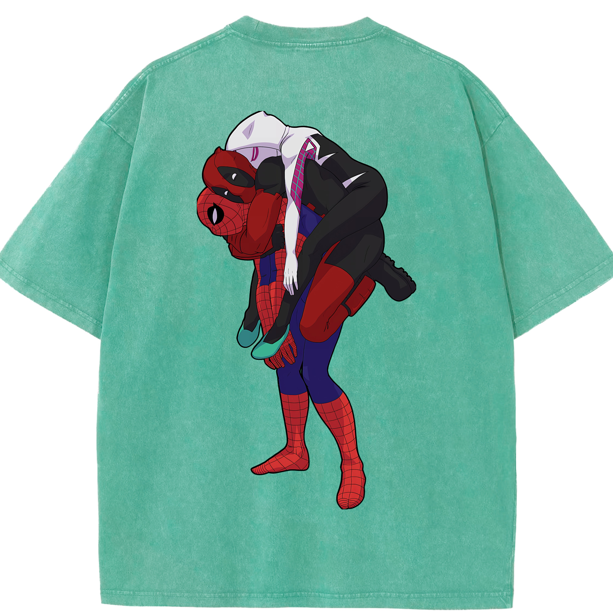 （画像用） Deadpool デッドプール 綿100% ヴィンテージ風 半袖Tシャツ（背面プリント）